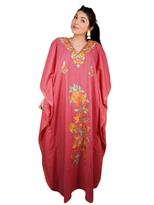  Women’s Pink Kaftan Maxi Dress – Boho Travel Maxi Dress, Resort Wear L-3XL