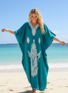 Women’s Blue Kaftan Maxi Dress – Boho Lounge Wear, Perfect Gift for Her L-2XL