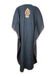 Women's Black Cotton Maxi Kaftan – Oversized Boho Summer Dress for Effortless Style L-2X