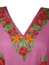 Kaftan Maxi Dress, Embroidered Maxidress, Kimono Earthy Pink Caftan Dresses L-2X