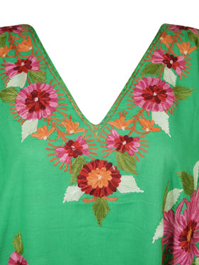 Green Kaftan Maxi dress, Caftan, Long Kimono Dress, Evening dress L-2X
