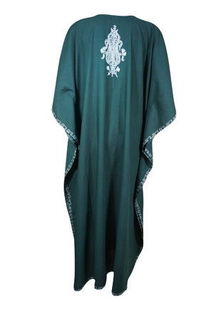 Women's Kaftan Maxi Dress, Gift, Boho Mid Night Black, Kimono Maxi Dresses L-2X
