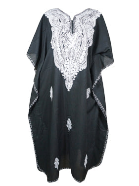 Black Kaftan Maxi Dress, Womens Evening Dress, Oversized Kaftan L-2X