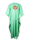 Holiday Hostess Sea Green Maxi dress, Embroidered, Oversized, Kimono Kaftan Dress L-2X