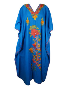  Blue Kaftan dress for Women, Embroidered Caftan, Resort Wear, Evening Dress L-2X
