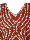 Kaftan Dresses For Women Burnt Orange Embroidered Cotton Caftan Maxidress L-2X