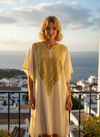 Women’s Green Embellished Floral Kaftan Midi Dress – Boho Travel Caftan Resort Wear , L-2X