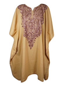  Womens Kaftan Short Dress, Embroidered Floral Beach Cover Up, Kimono Dresses L-2X
