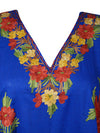 Womens Caftan Dress Blue Orchid Cotton Embroidered Kaftan L-2X