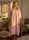 Boho Embroidered Short Caftan Dress – Women’s Leisure Wear Kaftan, Cruise & Resort Dress, L-2X