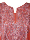 Boho Kaftan Soft Cotton Resort Dress, Red Embroidered Short Caftan, Gift for Her L-2X