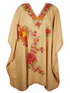 Women Cotton Embroidered Peach, Leisure Wear, Caftan Dress, Kimono Dresses L-2X