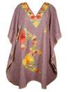 Women Periwinkle purple Caftan Dress Cotton Embroidered Leisure Wear, Hostess Dresses, L-2X