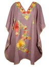 Women Periwinkle purple Caftan Dress, Cotton Embroidered Leisure Wear, Hostess Dresses, L-2X