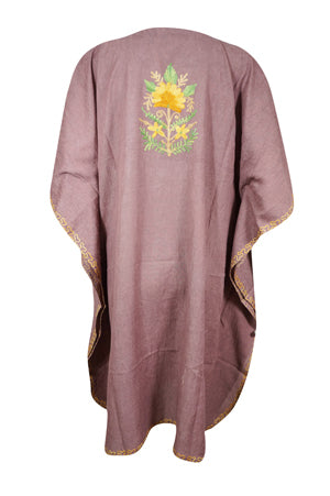 Women Periwinkle purple Caftan Dress Cotton Embroidered Leisure Wear, Hostess Dresses, L-2X