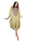 Lemoncello Caftan Dress Cotton Embroidered Oversized Tunic Dresses L-2X