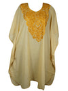 Womens Peach Short Caftan Dress, Cotton, Embroidered Oversized Tunic Dresses L-2X