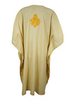 Womens Peach Short Caftan Dress, Cotton, Embroidered Oversized Tunic Dresses L-2X