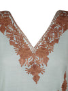 Womens White Dress, Cotton, Embroidered Kaftan Dresses L-2X