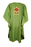 Women Spring green Kaftan, Embroidered Short Kimono Caftan Dresses L-2X