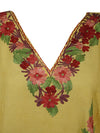 Womens Lemoncello Caftan Dress, Cotton, Embroidered Oversized Tunic Dresses L-2X