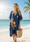 Embroidered Short Kaftan Dress | Orchid Blue Caftan for Women Gift  L-2X