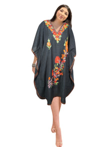  Kaftan for Women Black Caftan Dress Gift For Her, Pink Embroidered Dresses L-2X