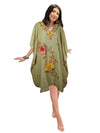 Kaftan For Womens Sandy Shores Short Dress, Gift For Her, Cotton Embroidered Dresses L-2X