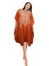 Marigold yellow Short Caftan Dress, cotton Embroidered Oversized Tunic Dresses, L-2X
