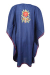 Embroidered Short Kaftan Dress, Navy Blue Caftan For Women, gift For Her, L-2X