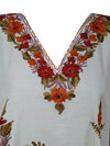 Kaftan For Womens, Snow White Short Dress, Gift For Her, Cotton Embroidered Dresses L-2X