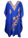 Embroidered Short Kaftan Dress, Navy Blue Caftan For Women, gift For Her, Boho Kaftan L-2X