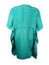 Turquoise Bliss – Recycled Silk Boho Kaftan for Summer Effortless Beach Cover-Up L-2X