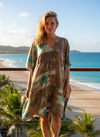 Roses Spring Kaftan – Women’s Boho Chic Dress for Vacation, Cruise & Resort  L-2X