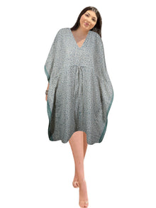  Gray Floral Boho Kaftan for Women – Effortless Elegance and Comfort L-2X
