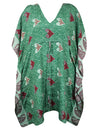 Kimono Short Kaftan, Summer Vibes Caftan, Green, Red Hearts, Expecting Moms, Beach Days L-2X