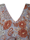 Red & Gray Floral Summer Kaftan – Flowy Beach Caftan for Women L-2X