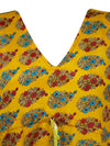 Women Yellow, Red Floral Boho Chic Kaftan, Leisure Wear, Housedress, pool, party, Stylish Short Caftan L-2X