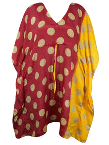  Women Red, Yellow  Boho Chic Kaftan, Leisure Wear, Housedress, pool party, Stylish Short Caftan L-2X