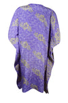 Women Purple, Beige Floral Boho Chic Kaftan, Housedress, Resort Caftan L-2X