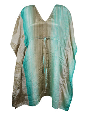 Beach Coverup Kaftan Green Ombre Caftan Leisure Wear Housedress, Beach Coverup Caftan L-2X