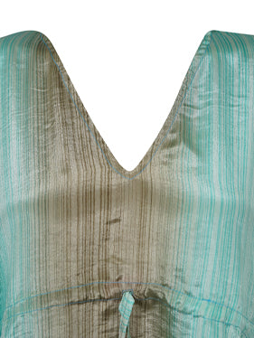 Beach Coverup Kaftan Green Ombre Caftan Leisure Wear Housedress, Beach Coverup Caftan L-2X