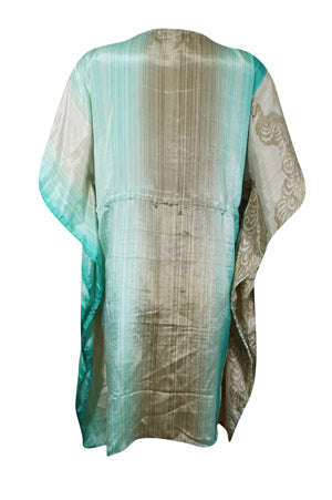 Beach Coverup Kaftan Green Ombre Caftan Leisure Wear Housedress, Beach Coverup Caftan L-2X