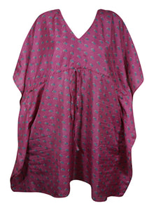  Bohemian Kaftan Pink Caftan Housedress Beach Coverup Summer L-2X