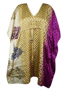  Women Boho Chic Kaftan Golden Dot Caftan Housedress, Beach Coverup L-2X