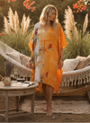Women’s Pumpkin Orange Boho Kaftan – Handmade Summer Caftan Dress & Housedress  L-2X