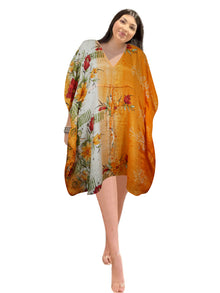  Women's Pumpkin Orange Boho Kaftan – Handmade Summer Caftan Dress, Housedress L-2X