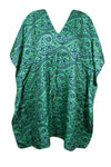 Women Bohemian Kaftan Sea Green Caftan Beach Coverup Dress L-2X