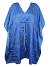 Women Boho Kaftan Royal Blue Caftan Beach Coverup, Summer Short Caftan L-2X