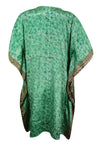 Womens Boho Kaftan, Mint Green Caftan, Housedress, Beach Coverup, Summer Short Caftan L-2X